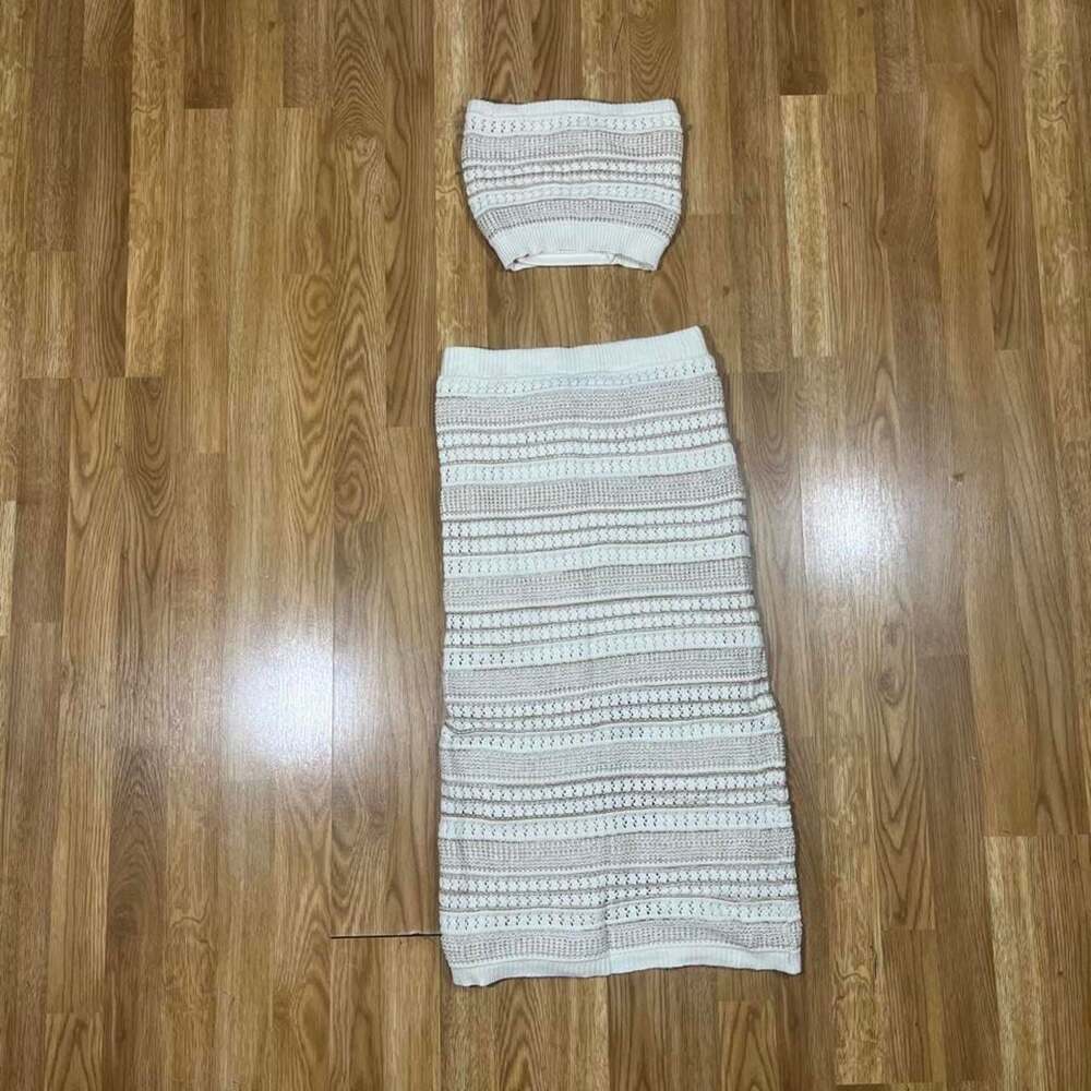 Freshman 1996 Two-Piece Crochet Midi Skirt and Tube Top Set